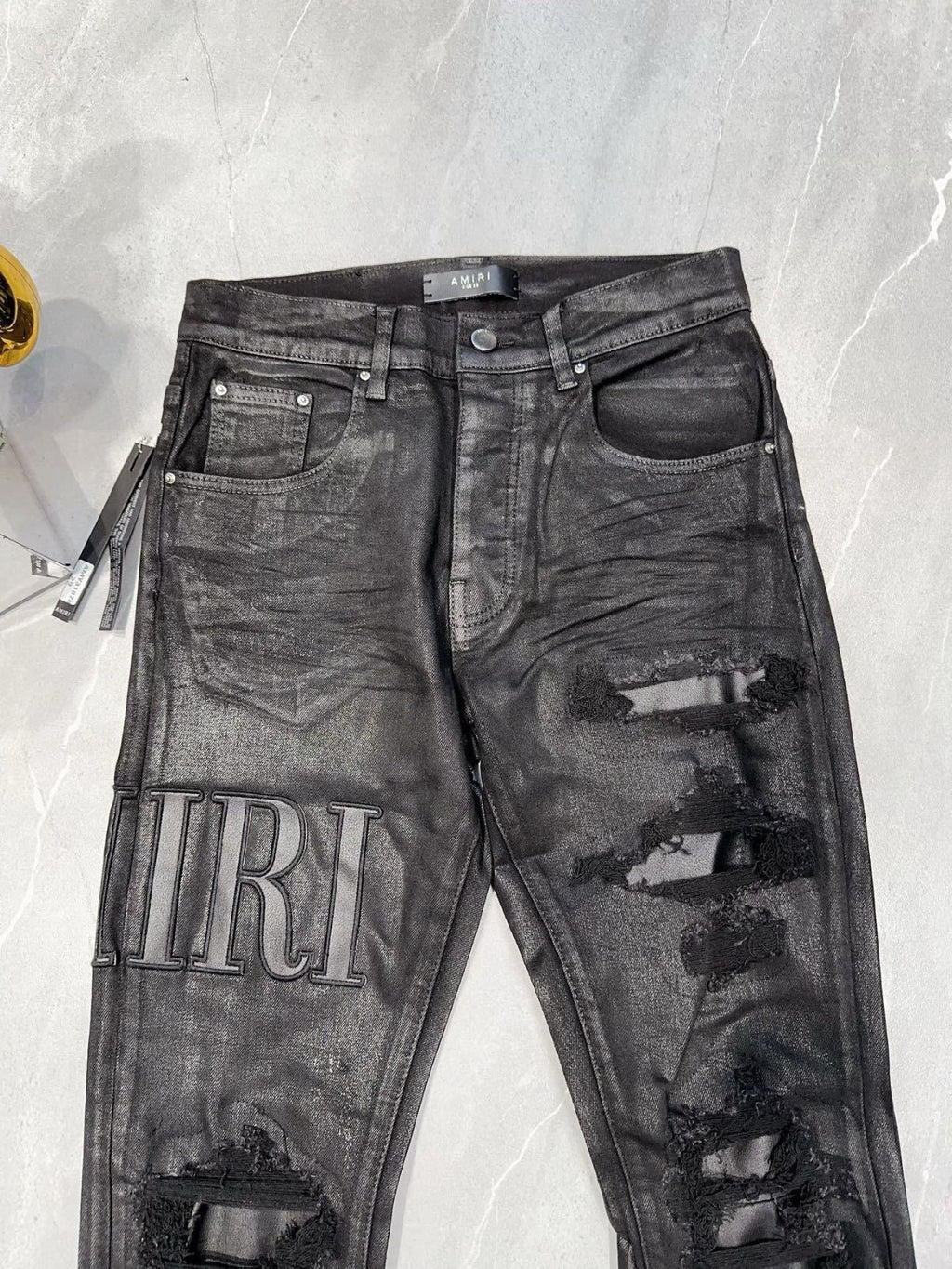 AMIRI WAX LOGO JEAN 'BLACK'