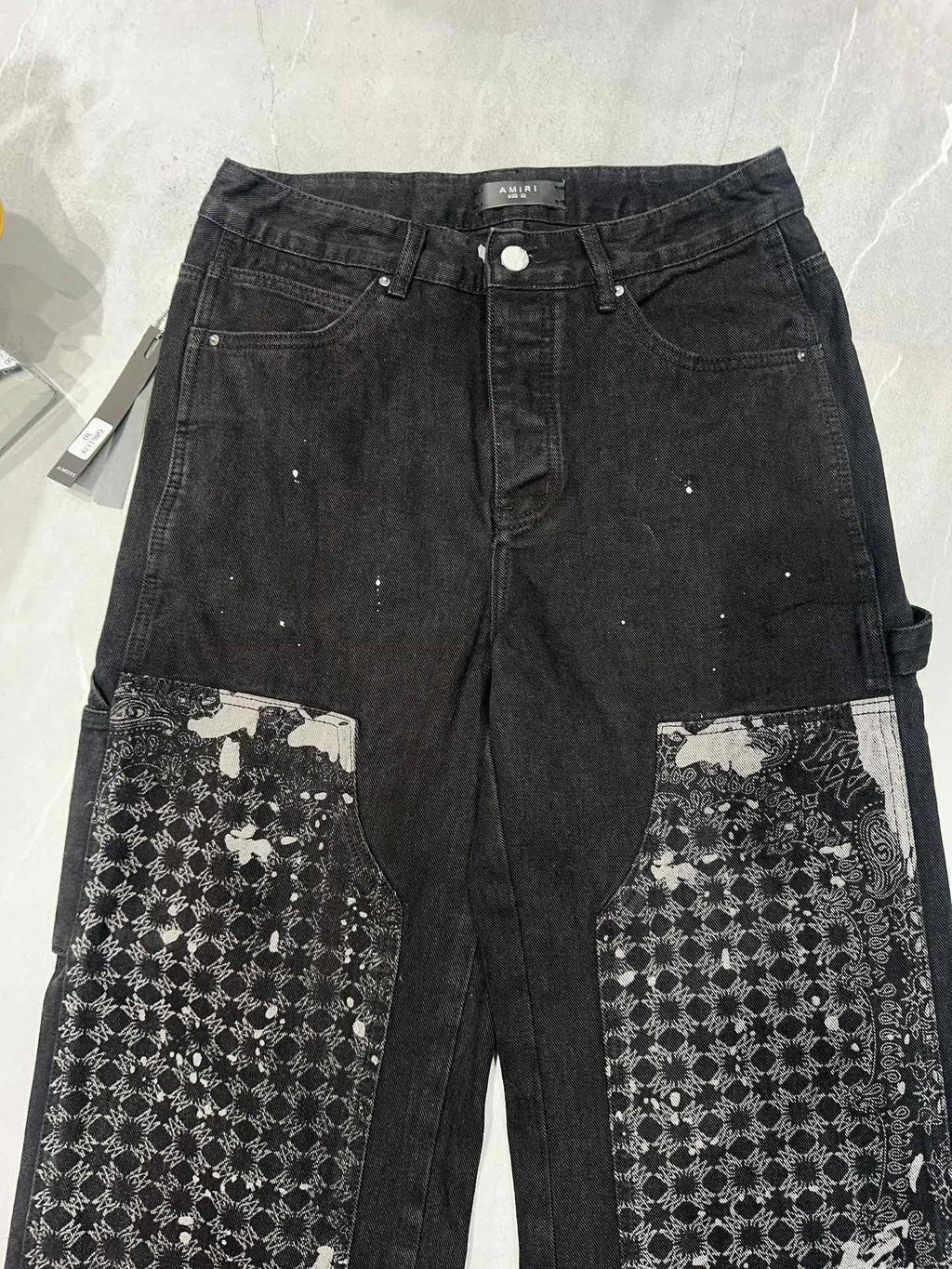 AMIRI BANDANA-PANEL CARPENTER JEANS