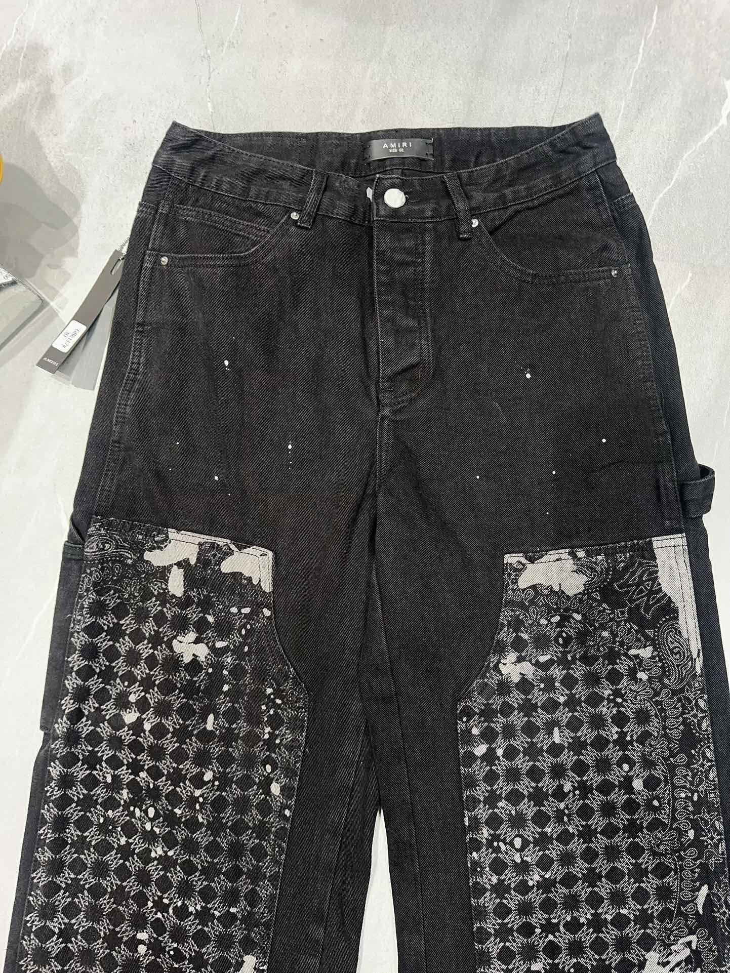 AMIRI BANDANA-PANEL CARPENTER JEANS