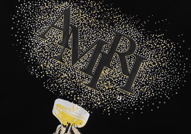 AMIRI CRYSTAL CHAMPAGNE TEE 'BLACK'