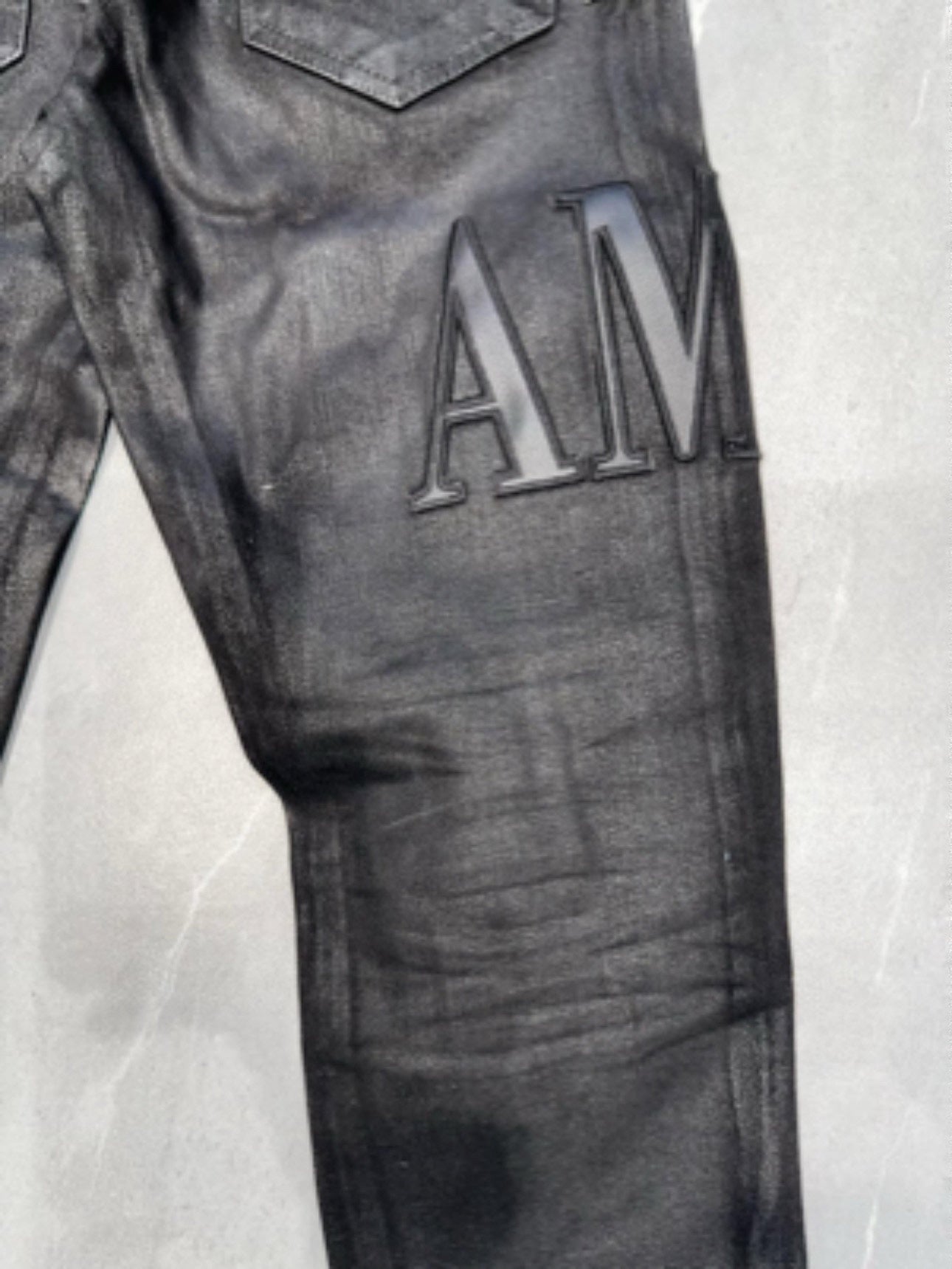AMIRI WAX LOGO JEAN 'BLACK'