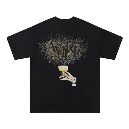 AMIRI CRYSTAL CHAMPAGNE TEE 'BLACK'