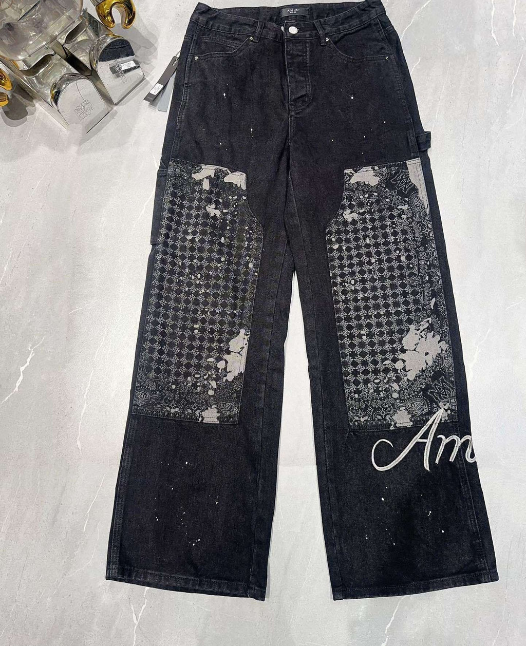 AMIRI BANDANA-PANEL CARPENTER JEANS
