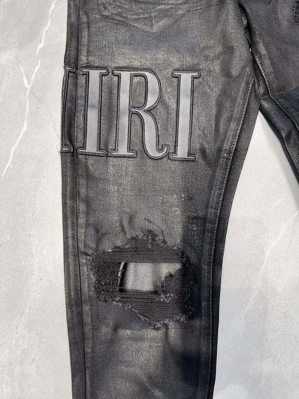 AMIRI WAX LOGO JEAN 'BLACK'